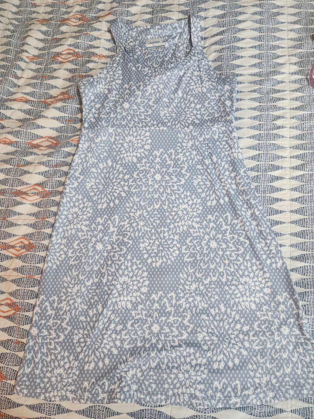 Columbia Light Blue and White Floral Mini Dress